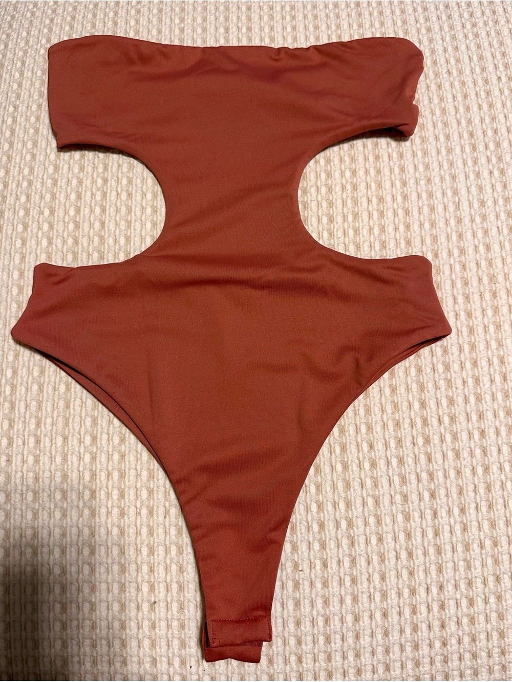 White Fox Boutique Rust Cutout Bodysuit